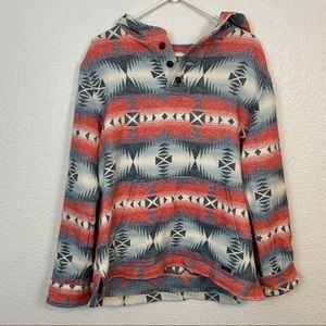 Faherty Aztec Baja Poncho Hoodie Medium